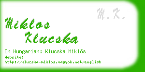 miklos klucska business card